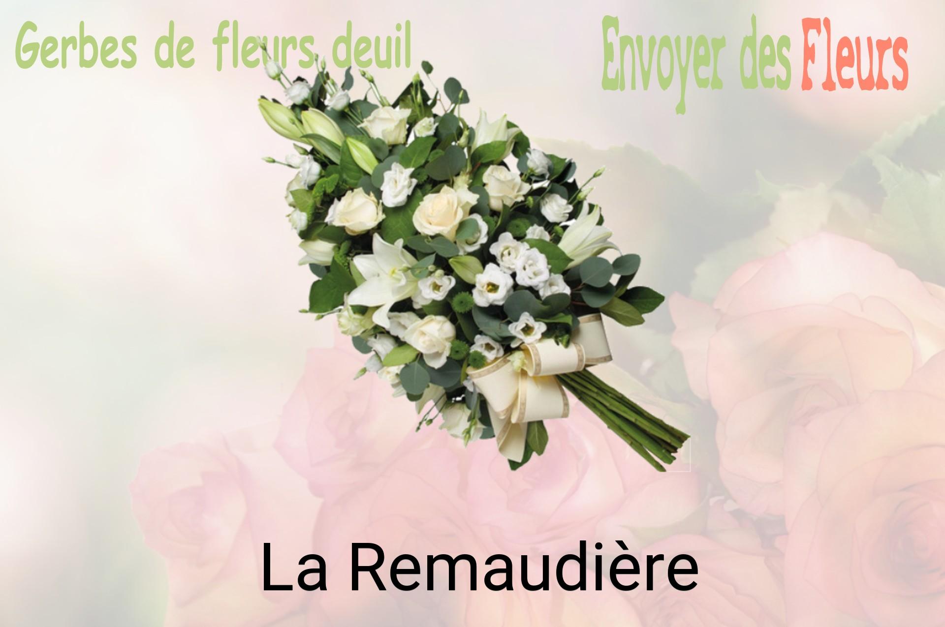 Gerbe de fleurs de deuil livrée à La Remaudière